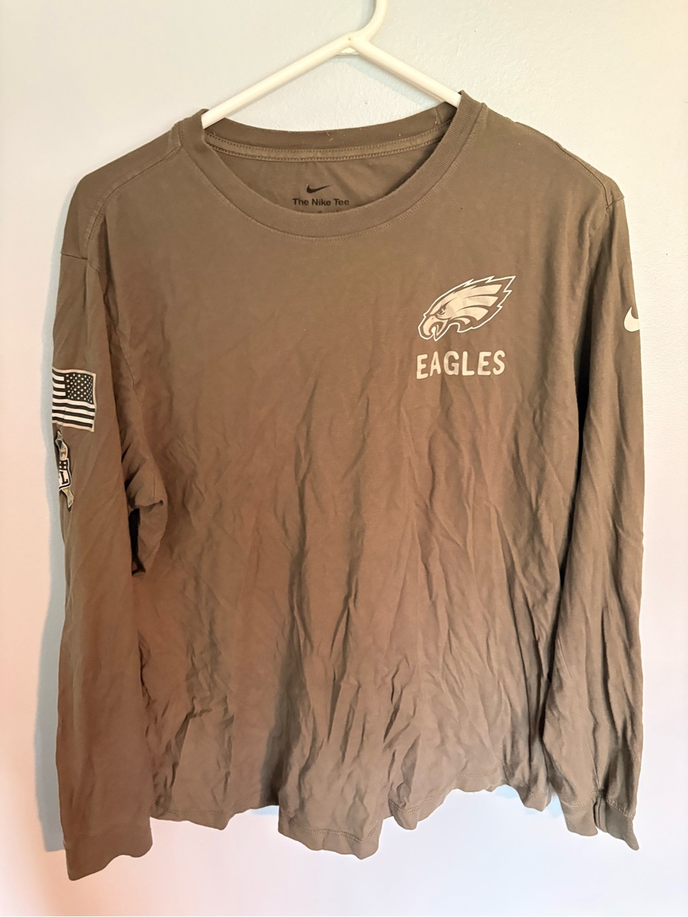 Nike Philadelphia Eagles Support the Troops Long-Sleeve Tee - Olive